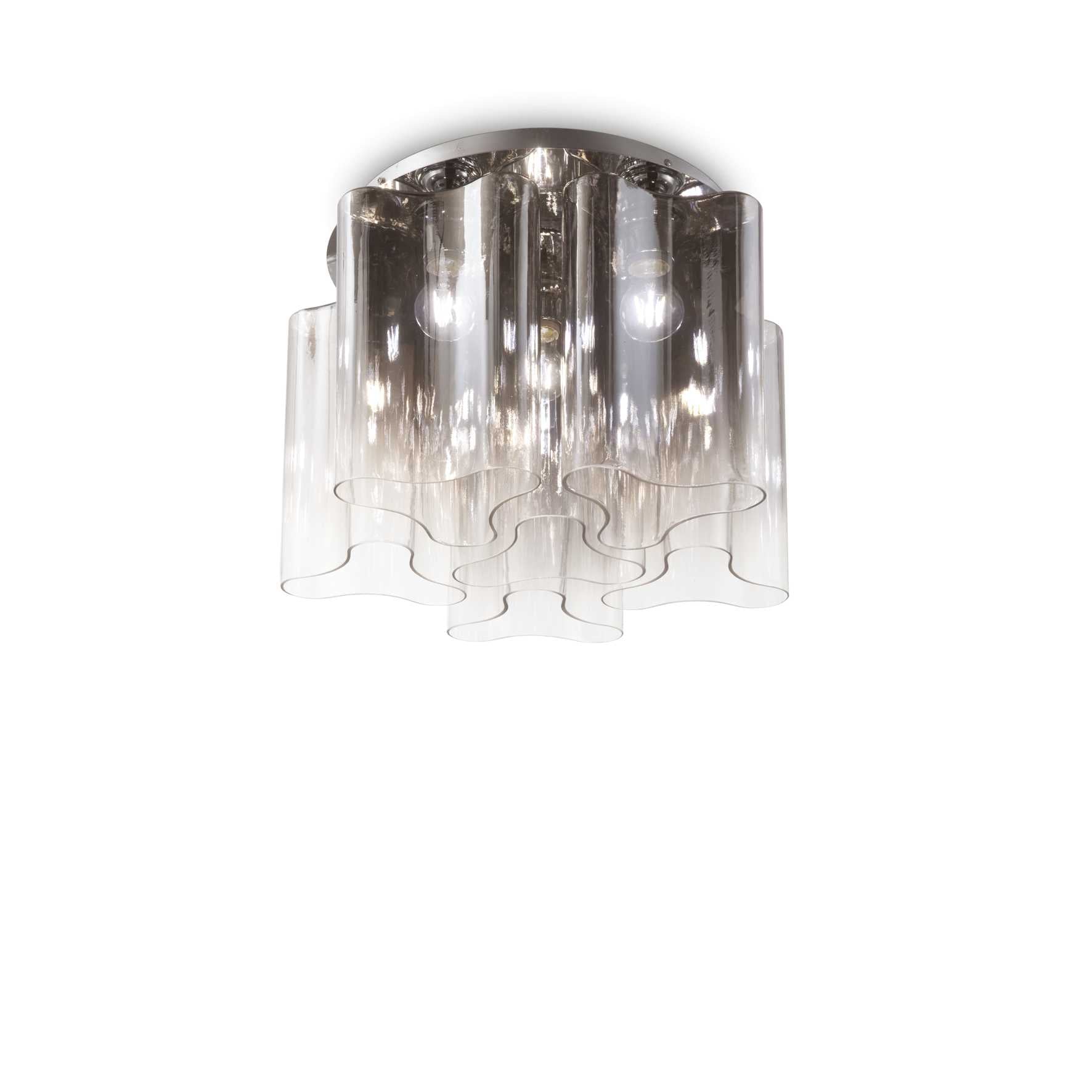 Compo Flush Ceiling Light 6/10Lt - White/Smoky Grey Finish - Cusack Lighting