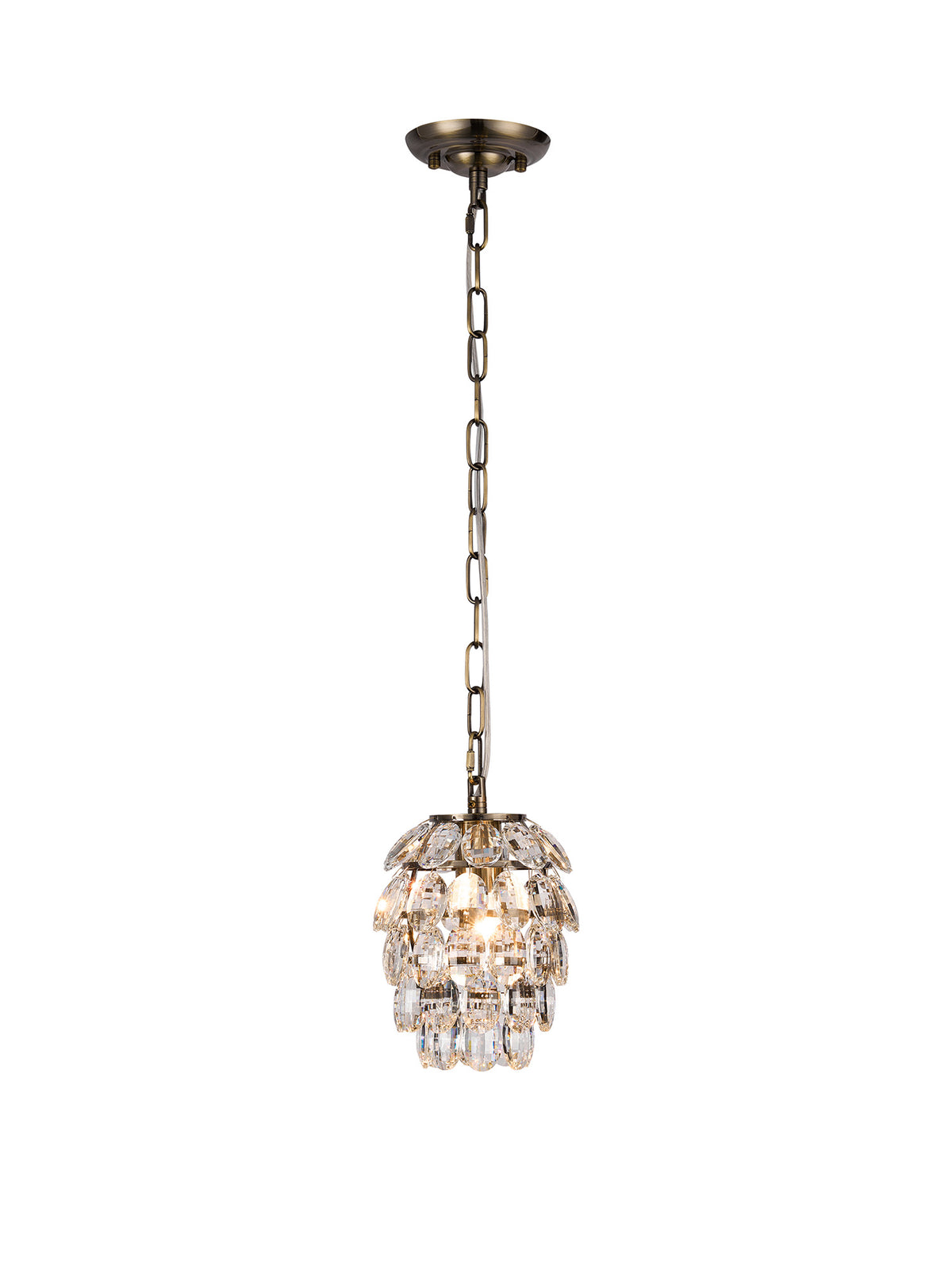 Coniston Pendant 5 Layer, 1 Light E27, Antique Brass