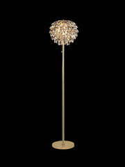 Consten Floor Lamp, 3 Light E14, French Gold/Crystal, Polished Chrome/Crystal