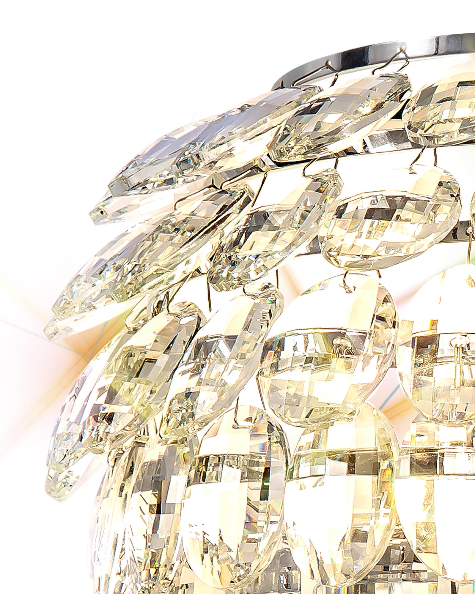Coniston Wall Lamp, 2 Light E14, Polished Chrome/French Gold Crystal