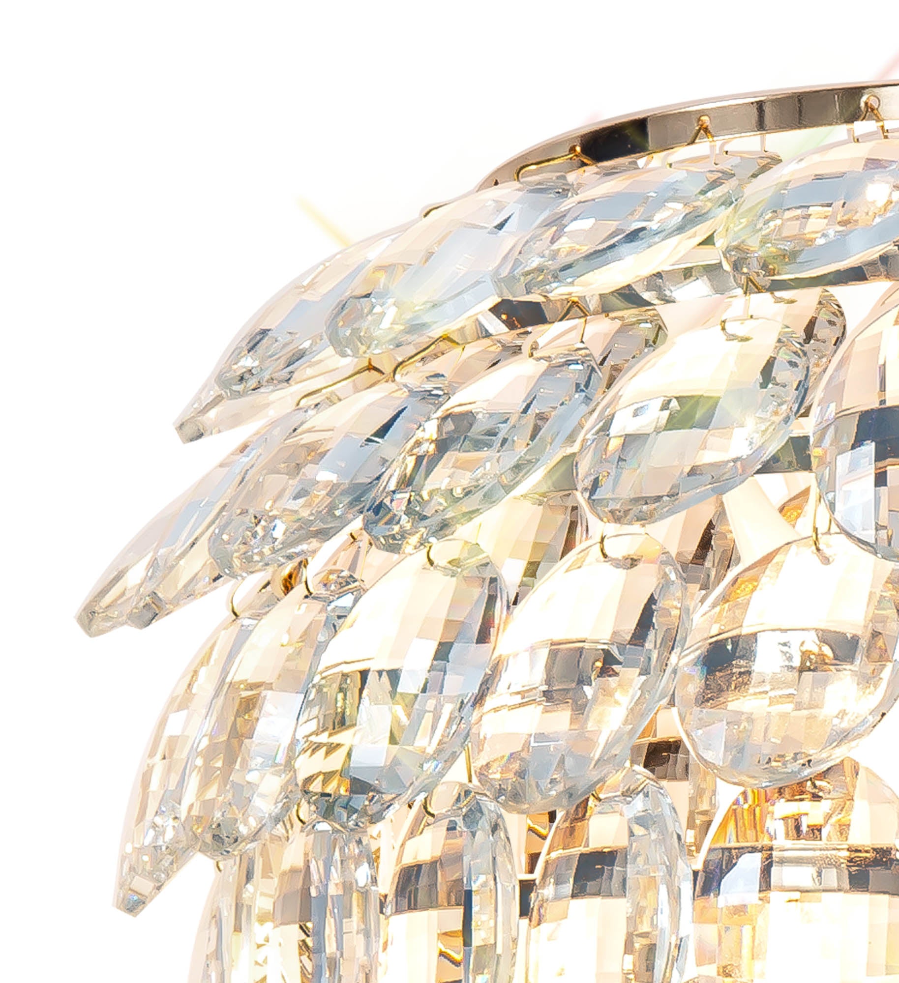 Coniston Wall Lamp, 2 Light E14, Polished Chrome/French Gold Crystal
