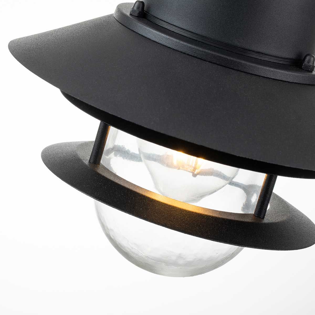 Copenhagen 1 Light Chain Lantern - Black/Silver IP44 E27