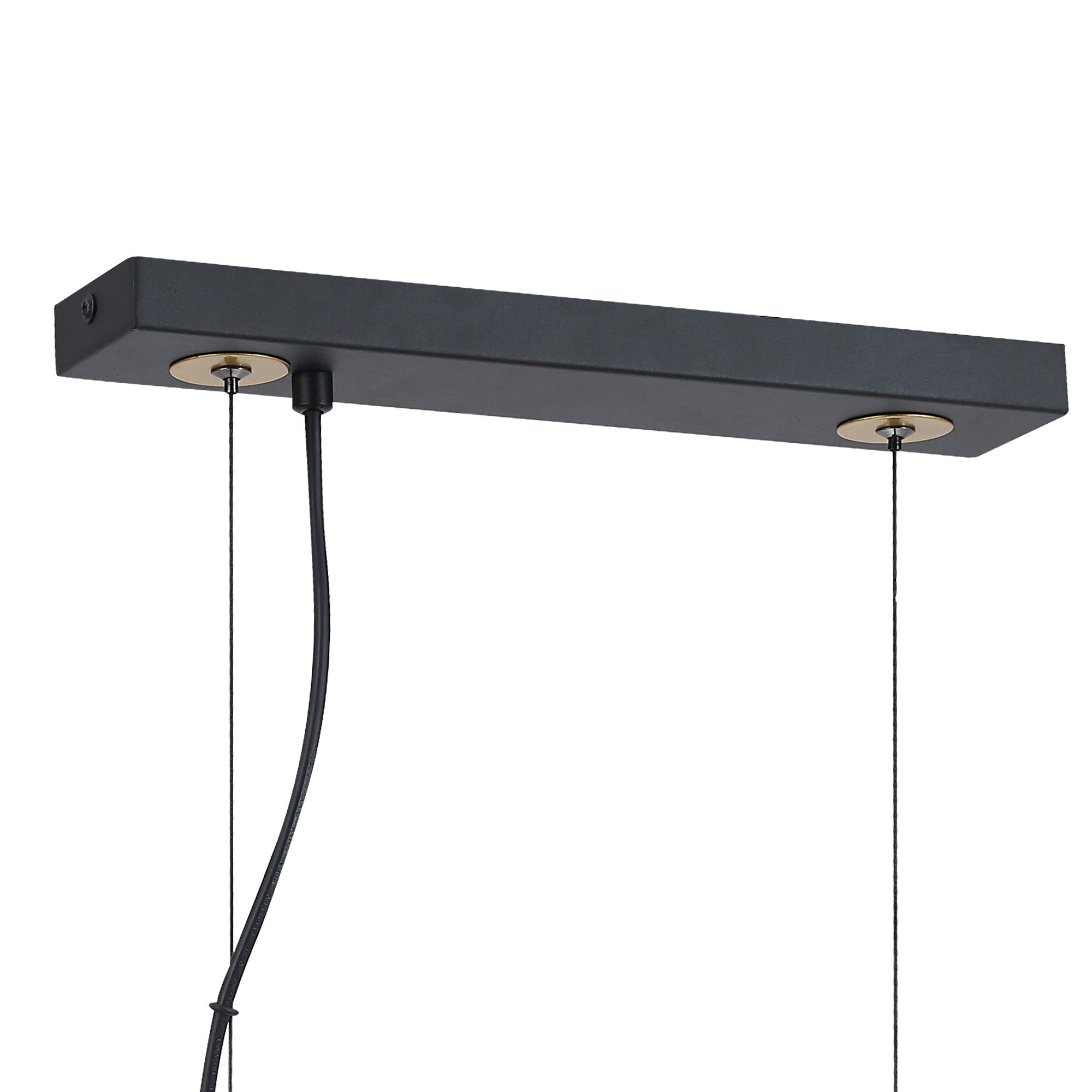 Corfu Double Ring Kitchen Table/Island Light, 3 Light E27, Matt Black  &  Painted Gold, G95 & 120 Lamp Recommended