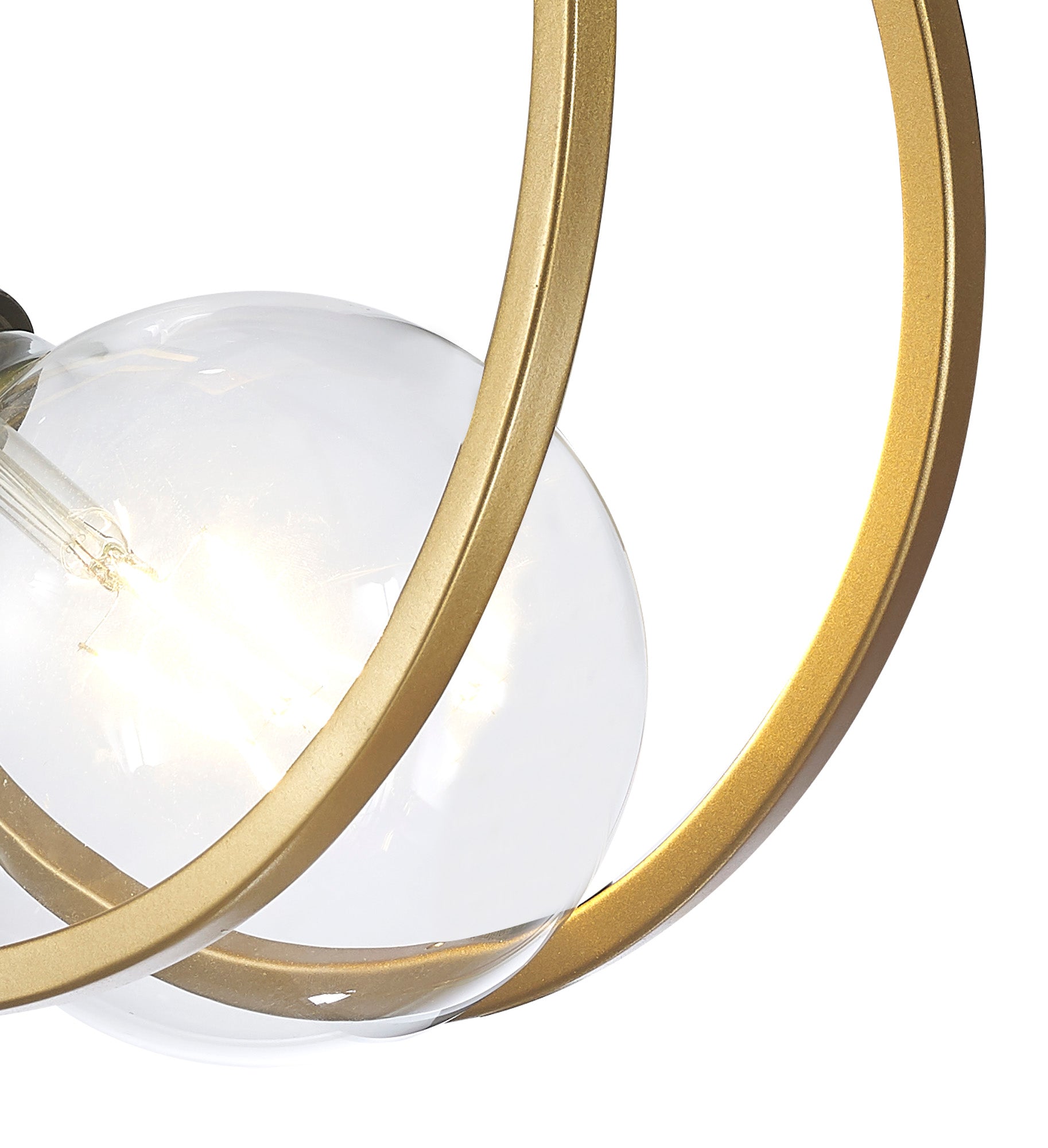 Corfu Double Ring Wall Lamp, 1 Light E27, Matt Black  &  Painted Gold, G95 & 120 Lamp Recommended