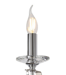 Syne Wall Lamp 1/2 Light E14, Polished Chrome/Satin Nickel/Clear Crystal