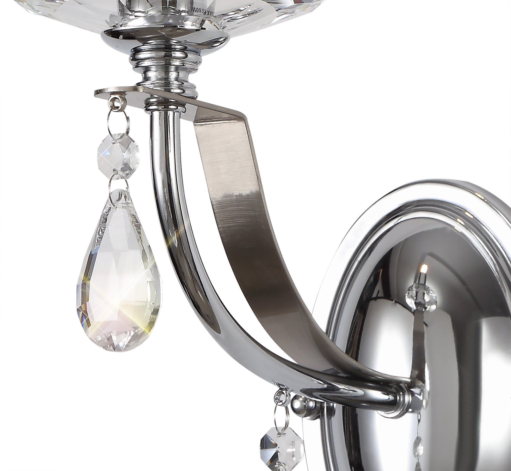 Syne Wall Lamp 1/2 Light E14, Polished Chrome/Satin Nickel/Clear Crystal