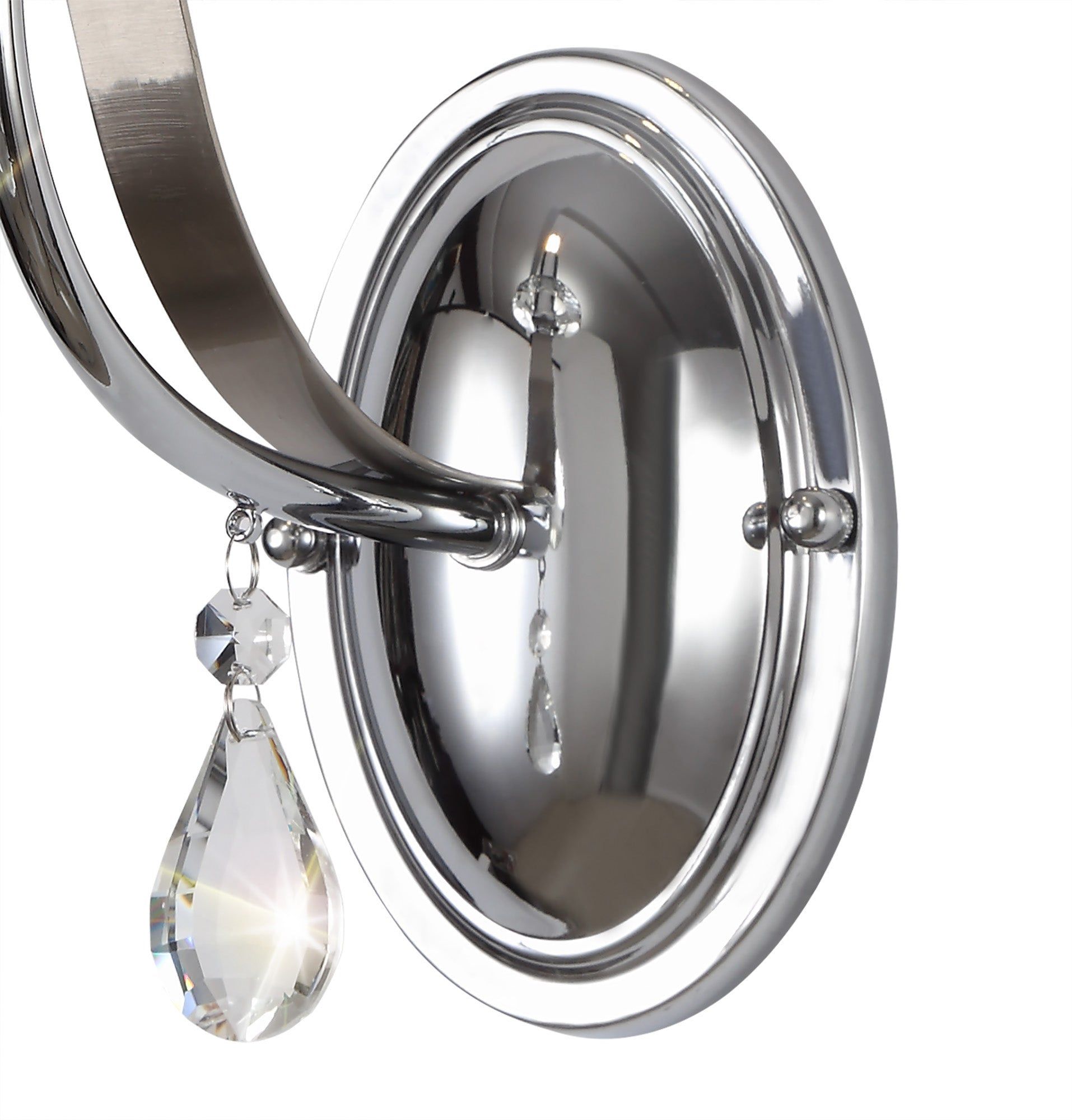 Syne Wall Lamp 1/2 Light E14, Polished Chrome/Satin Nickel/Clear Crystal
