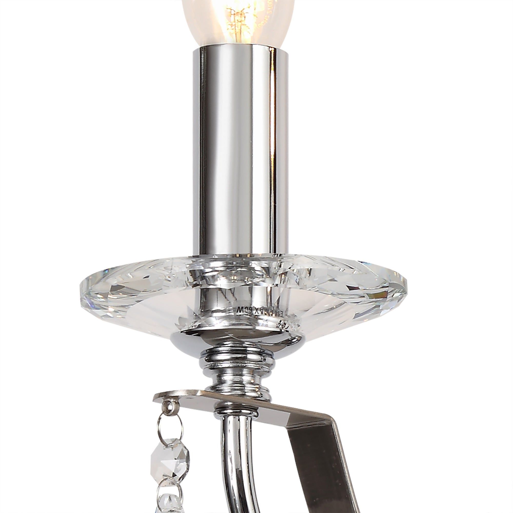 Syne Wall Lamp 1/2 Light E14, Polished Chrome/Satin Nickel/Clear Crystal