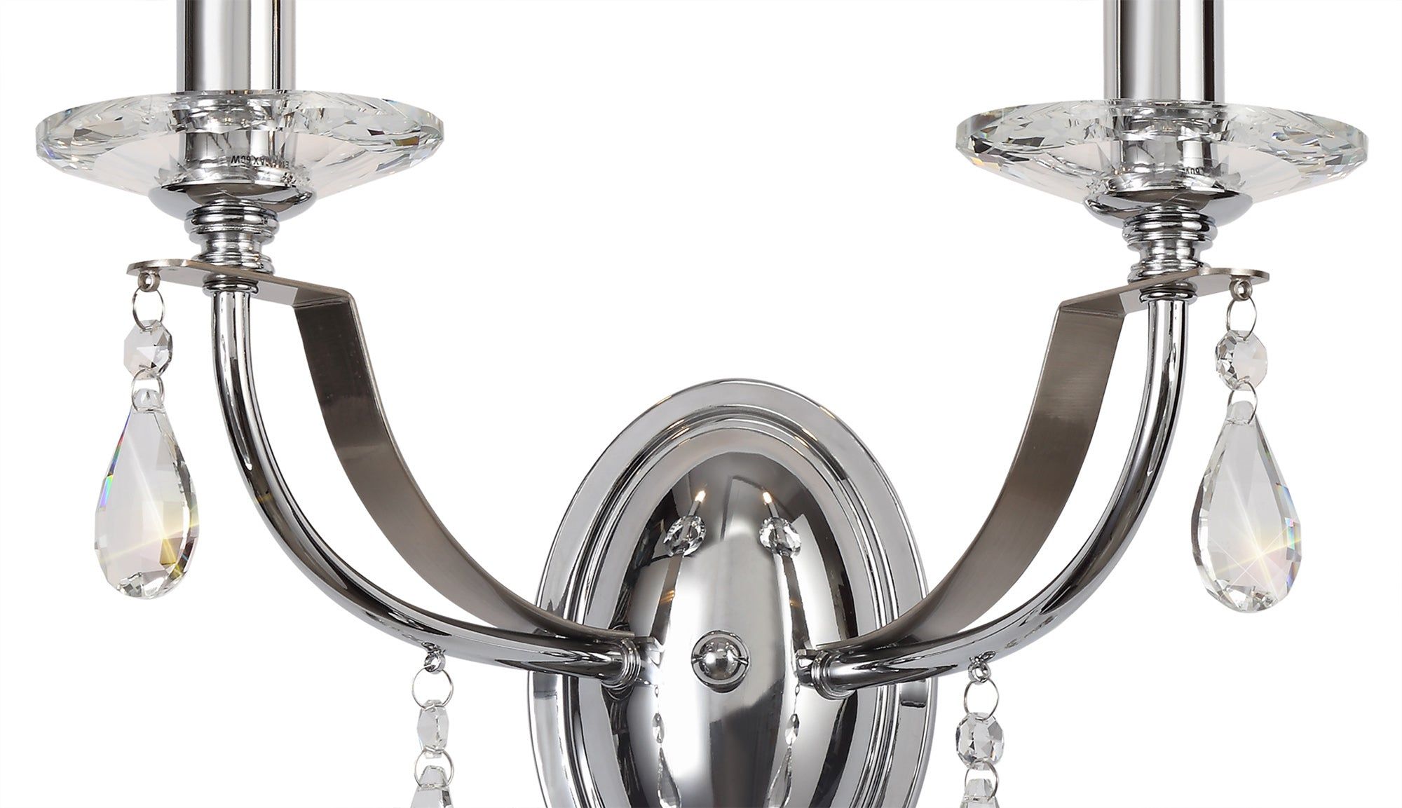 Syne Wall Lamp 1/2 Light E14, Polished Chrome/Satin Nickel/Clear Crystal