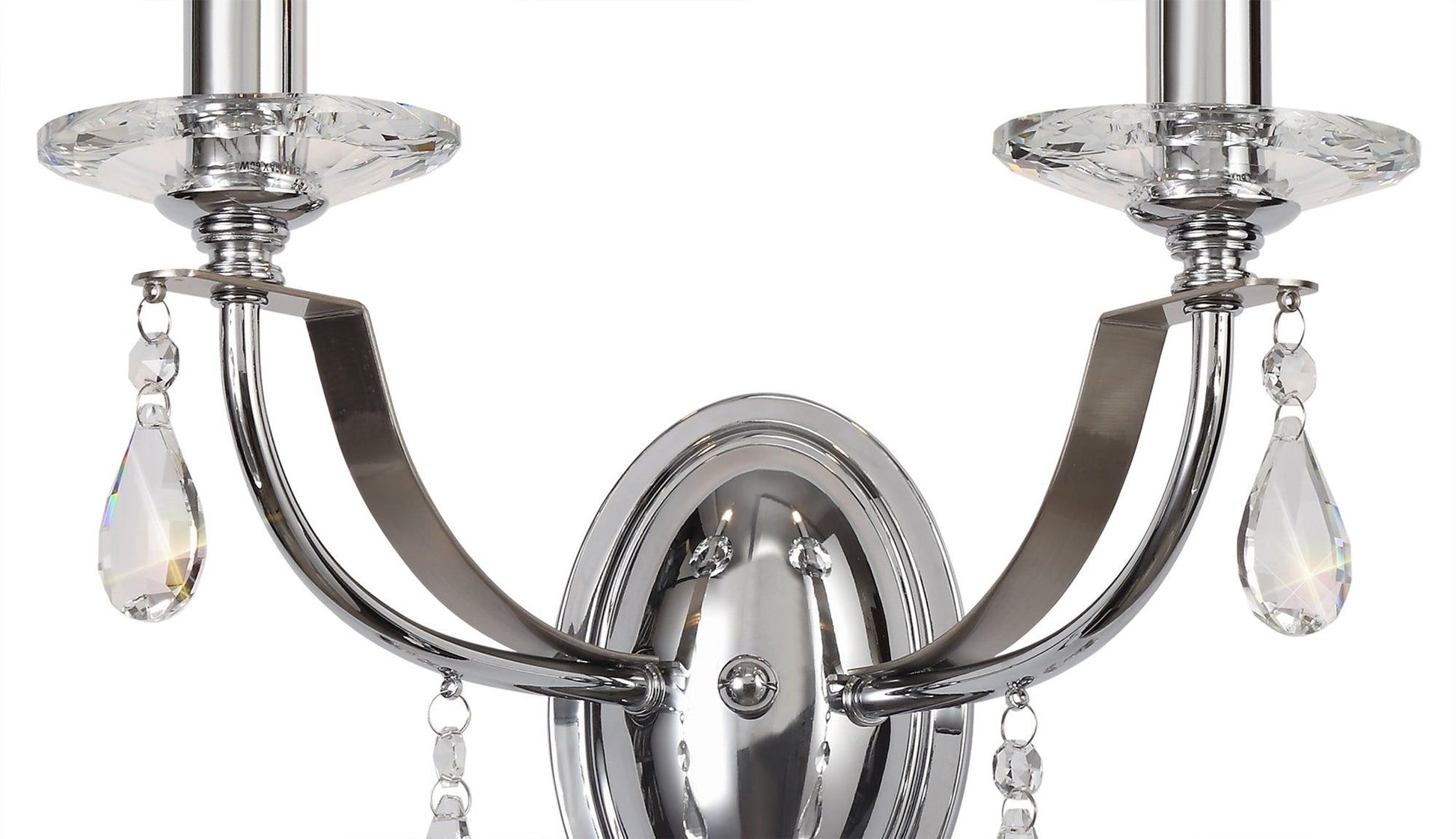 Syne Wall Lamp 1/2 Light E14, Polished Chrome/Satin Nickel/Clear Crystal