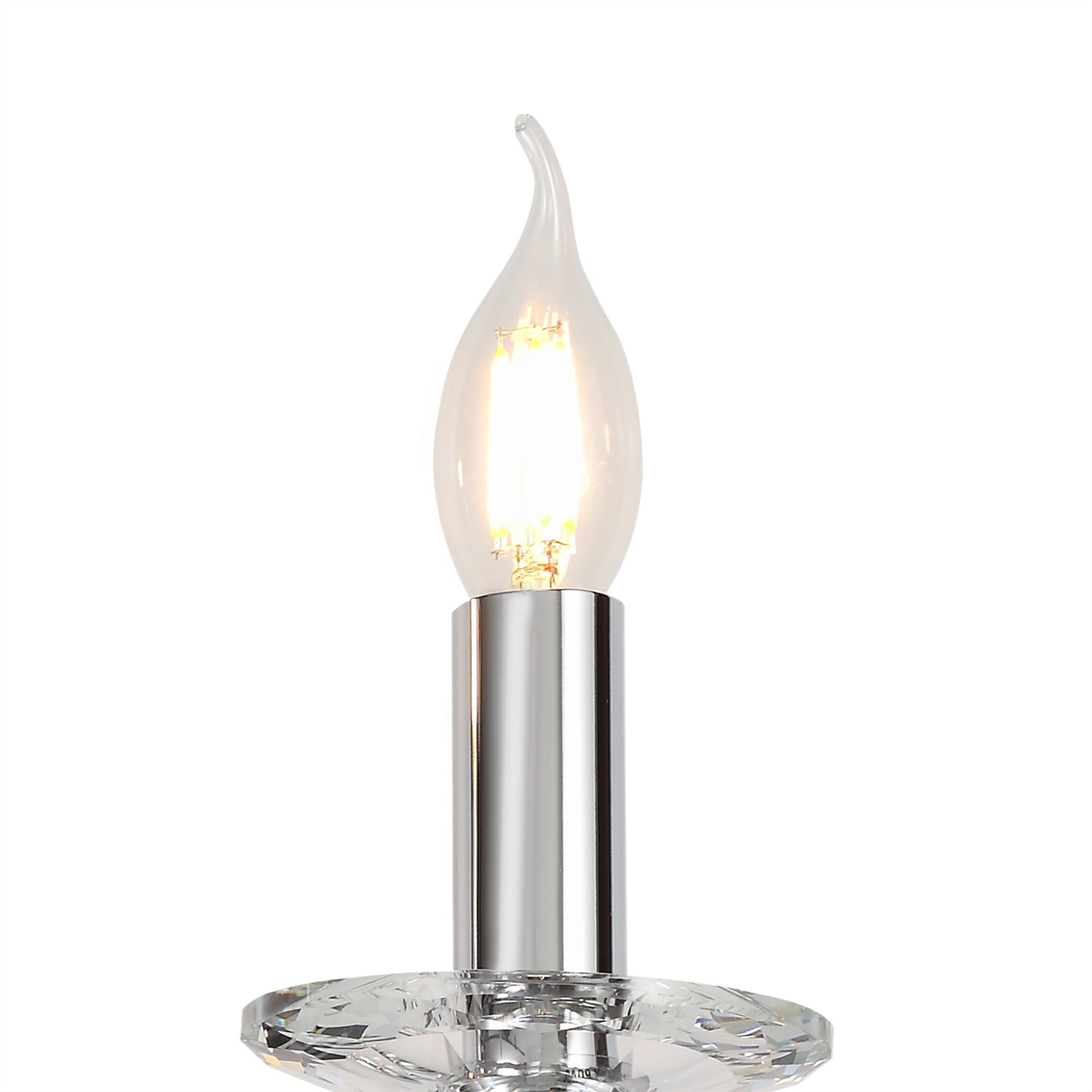 Syne Wall Lamp 1/2 Light E14, Polished Chrome/Satin Nickel/Clear Crystal