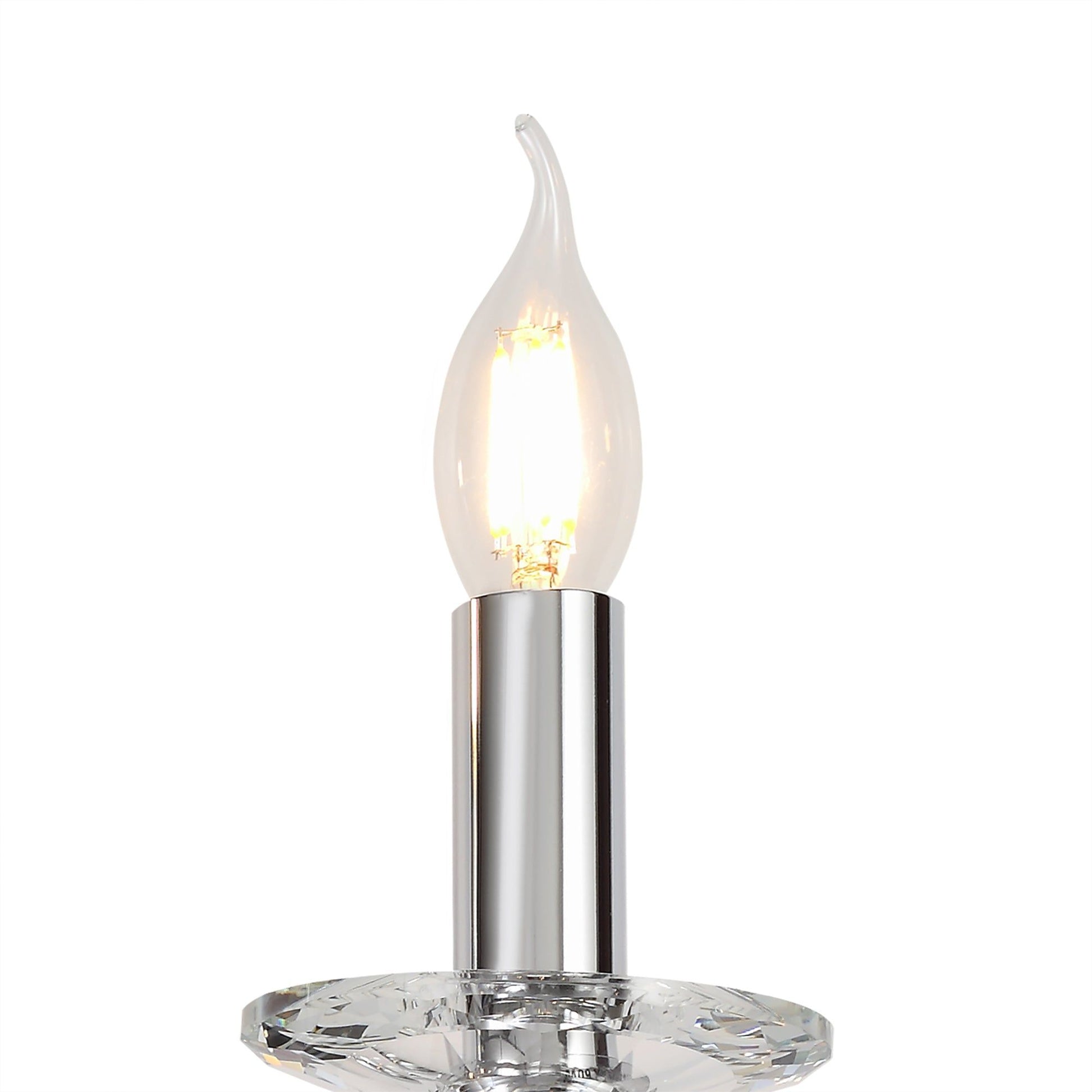 Syne Wall Lamp 1/2 Light E14, Polished Chrome/Satin Nickel/Clear Crystal