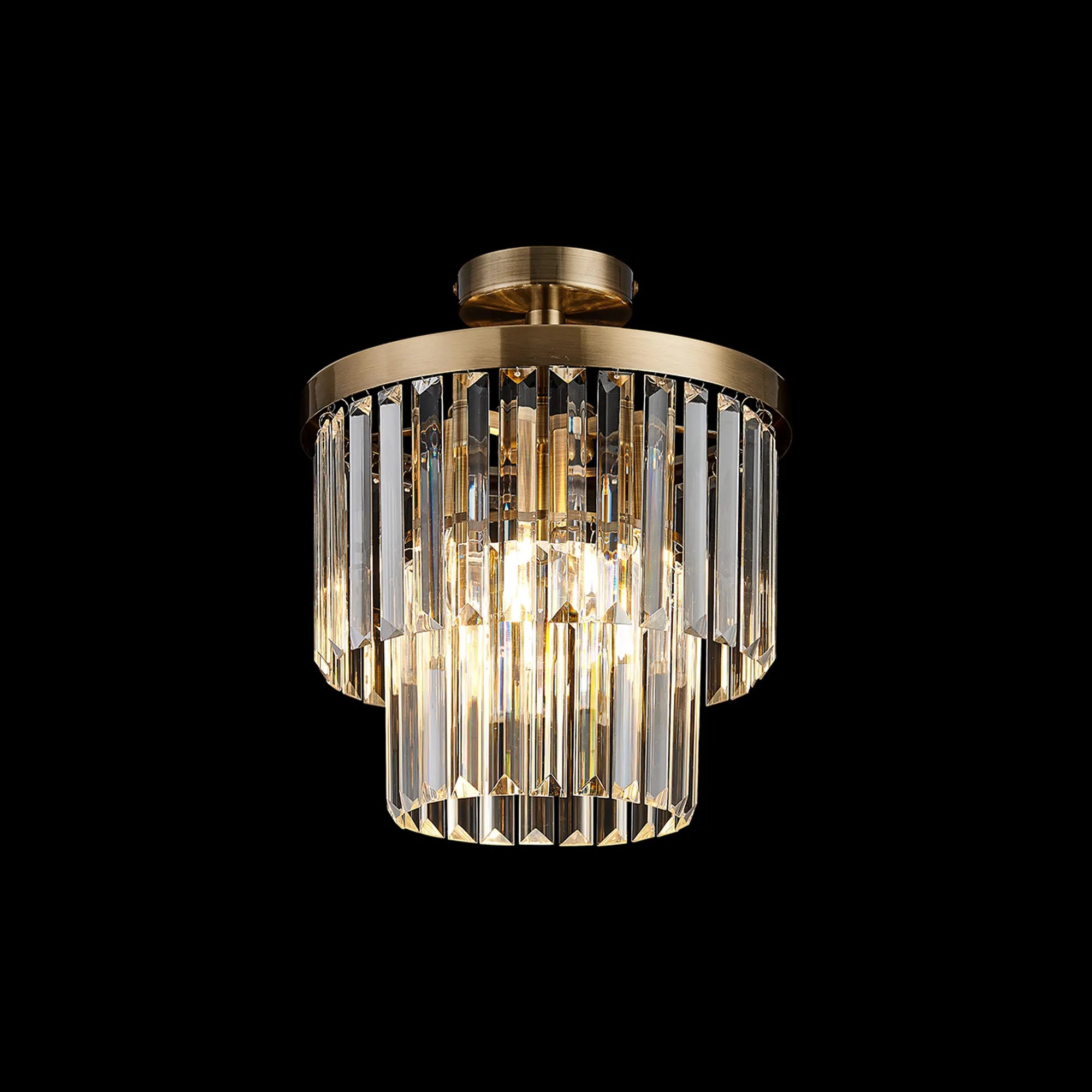 Cosette 30cm Semi Flush Ceiling- Polished Nickel/ Antique Brass