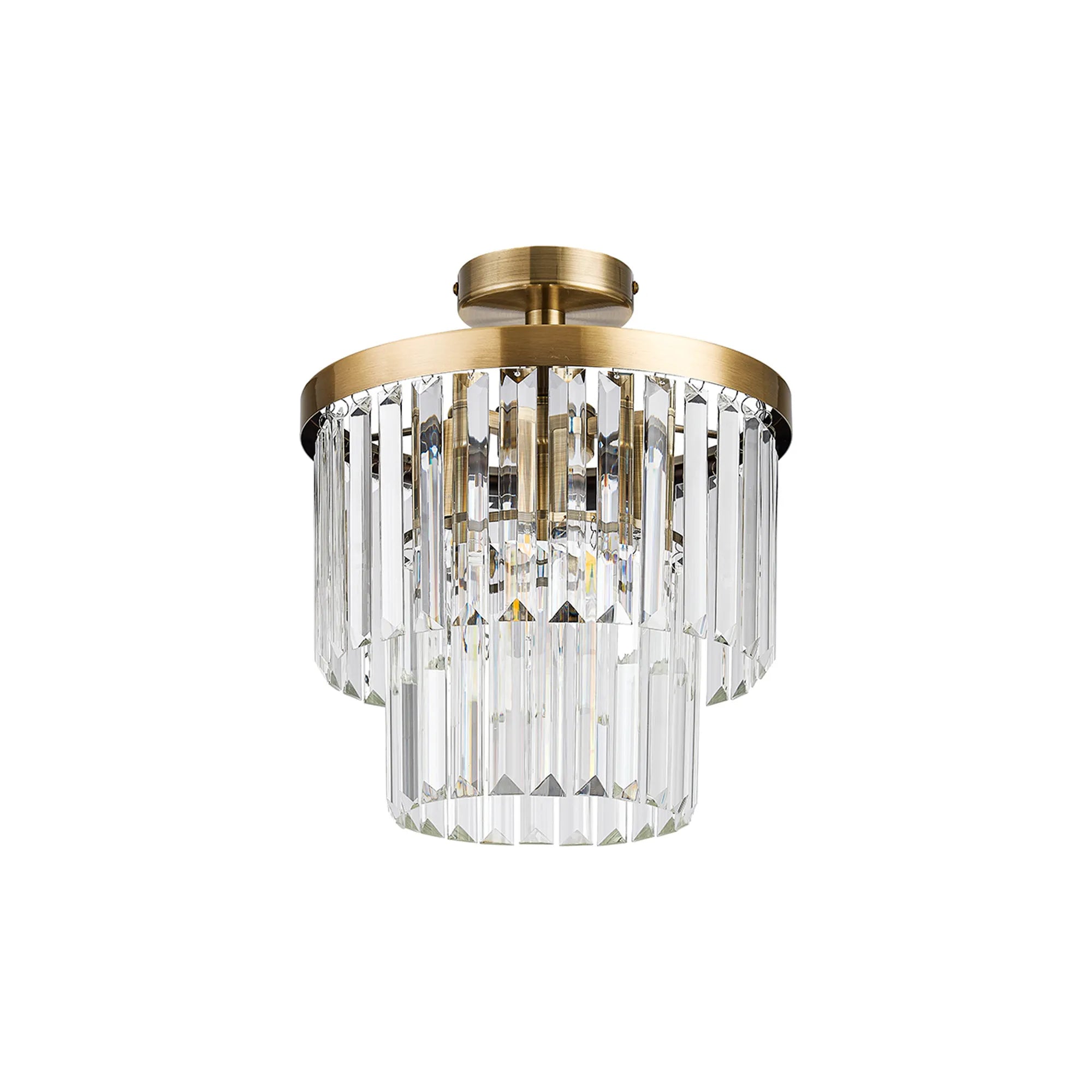 Cosette 30cm Semi Flush Ceiling- Polished Nickel/ Antique Brass