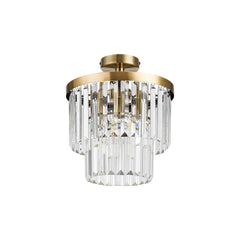 Cosette 30cm Semi Flush Ceiling- Polished Nickel/ Antique Brass