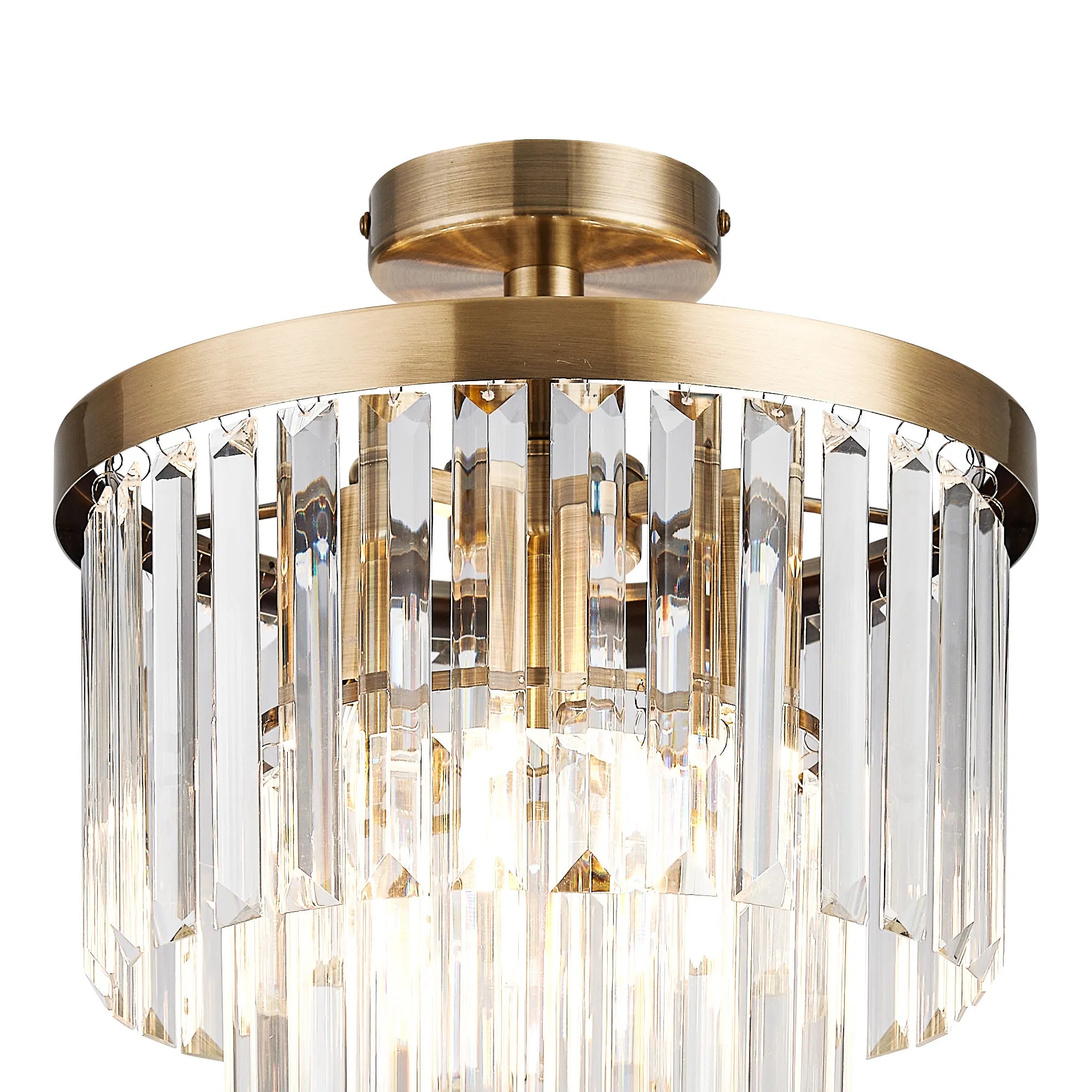 Cosette 30cm Semi Flush Ceiling- Polished Nickel/ Antique Brass