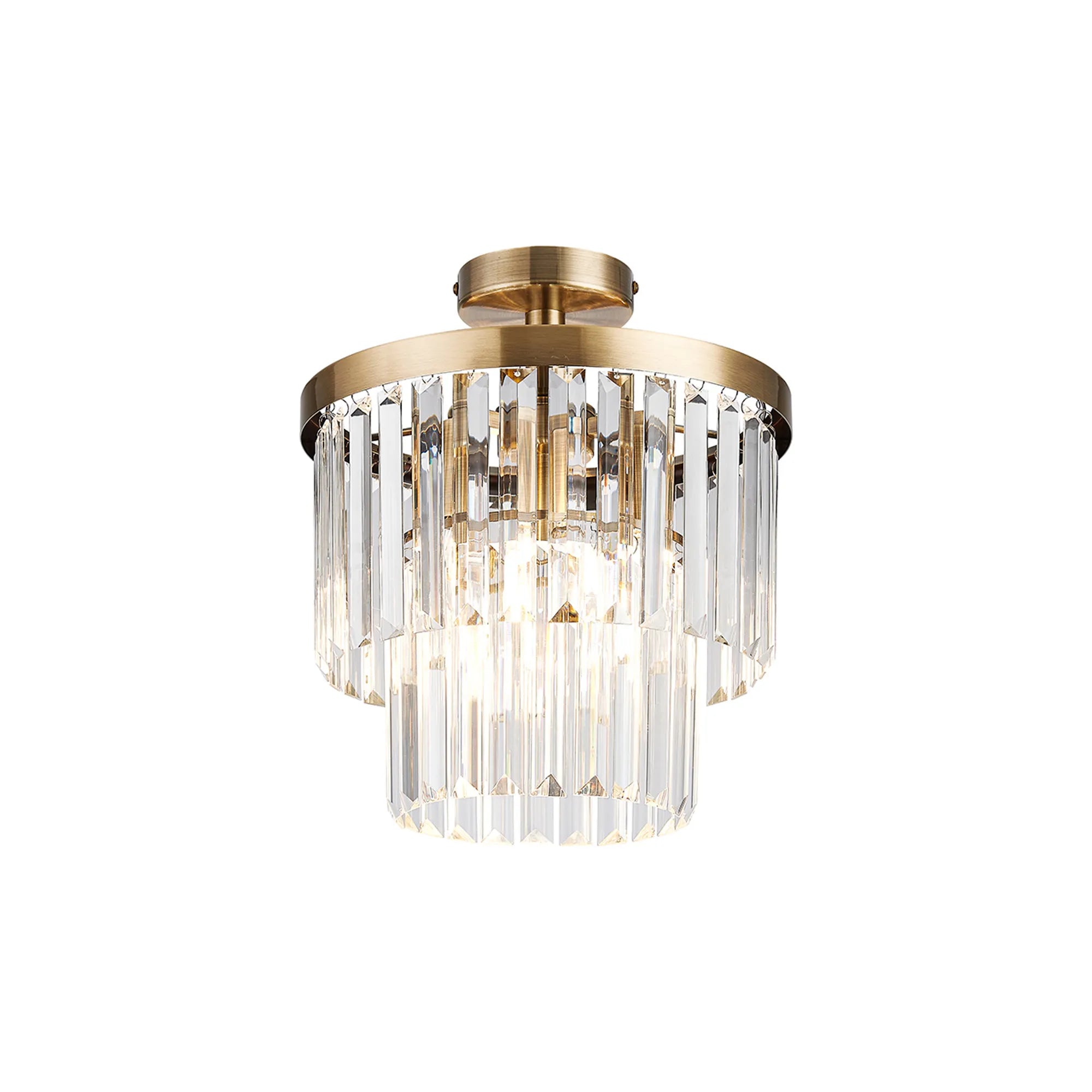 Cosette 30cm Semi Flush Ceiling- Polished Nickel/ Antique Brass
