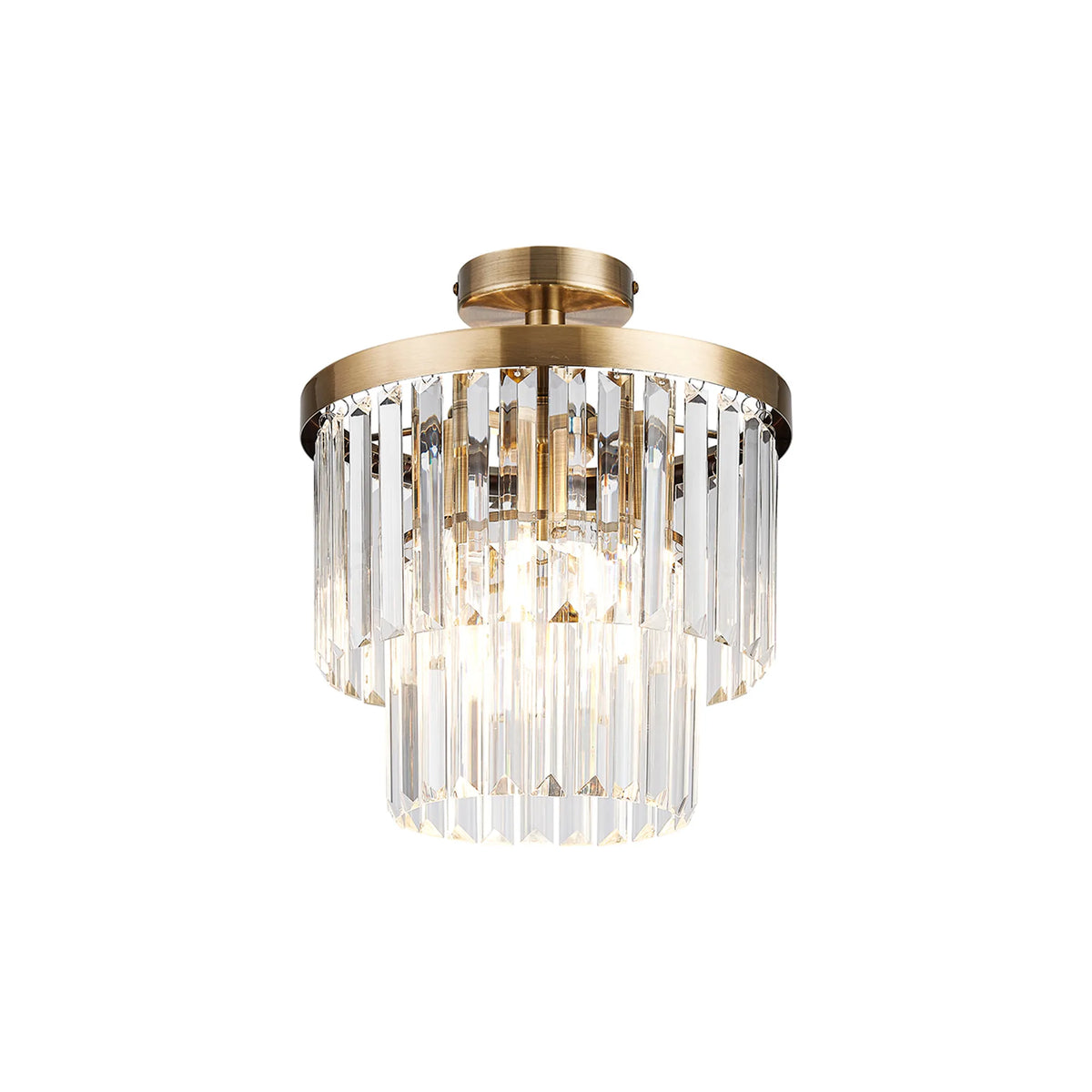 Cosette 30cm Semi Flush Ceiling- Polished Nickel/ Antique Brass