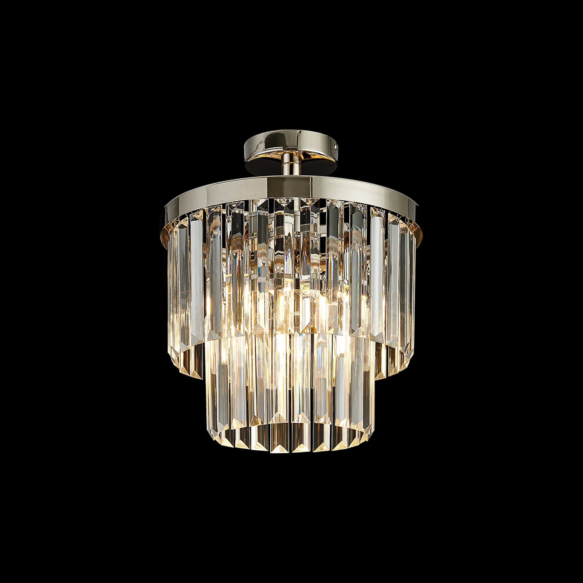 Cosette 30cm Semi Flush Ceiling- Polished Nickel/ Antique Brass
