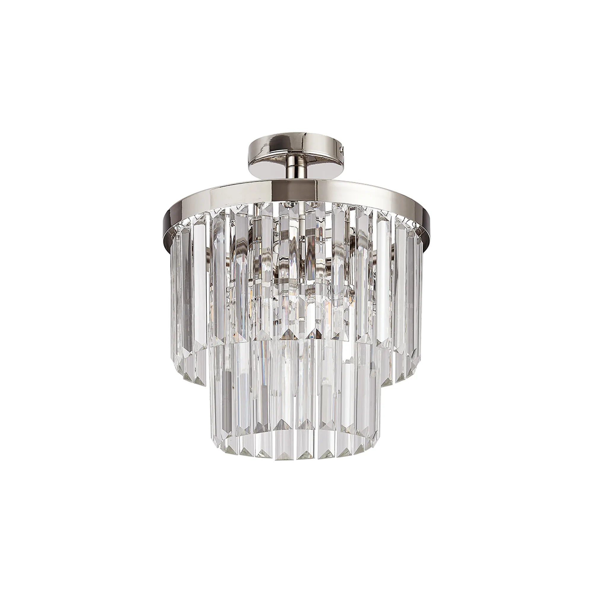 Cosette 30cm Semi Flush Ceiling- Polished Nickel/ Antique Brass