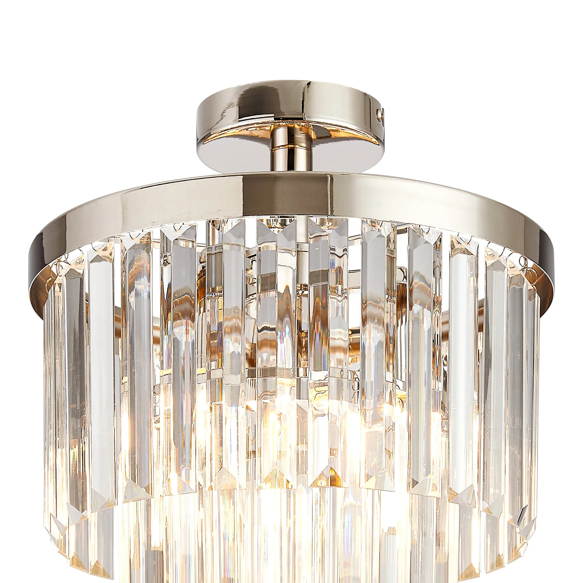 Cosette 30cm Semi Flush Ceiling- Polished Nickel/ Antique Brass