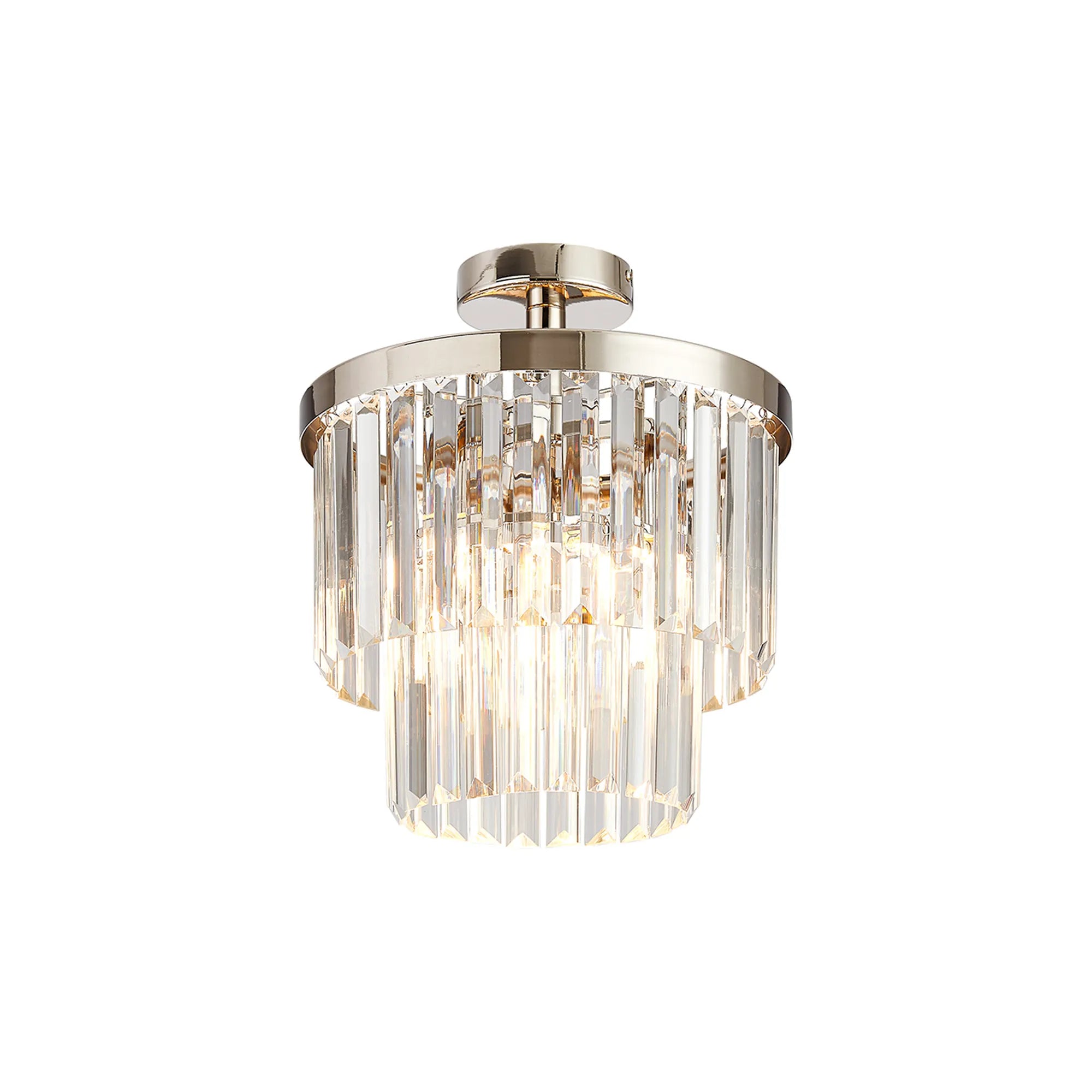 Cosette 30cm Semi Flush Ceiling- Polished Nickel/ Antique Brass