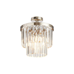 Cosette 30cm Semi Flush Ceiling- Polished Nickel/ Antique Brass