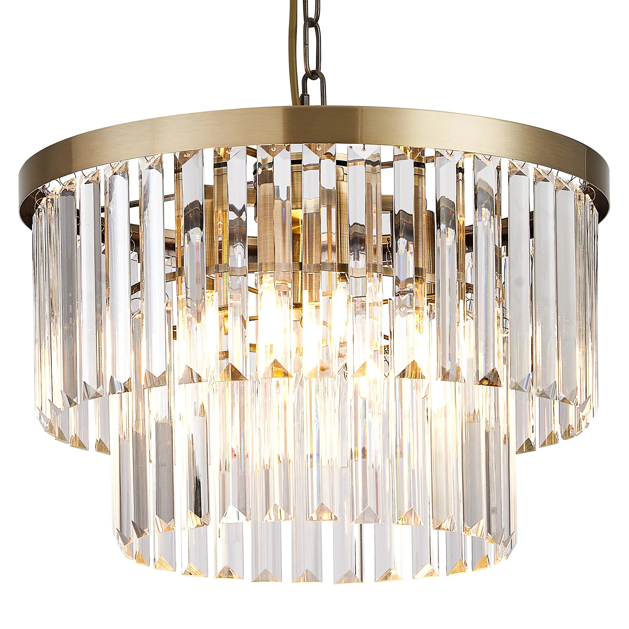 Cosette 4/5Lt Pendant/Semi Flush Ceiling Light E14- Antique Brass/Polished Nickel