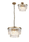 Cosette 4/5Lt Pendant/Semi Flush Ceiling Light E14- Antique Brass/Polished Nickel