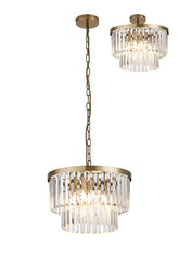 Cosette 4/5Lt Pendant/Semi Flush Ceiling Light E14- Antique Brass/Polished Nickel