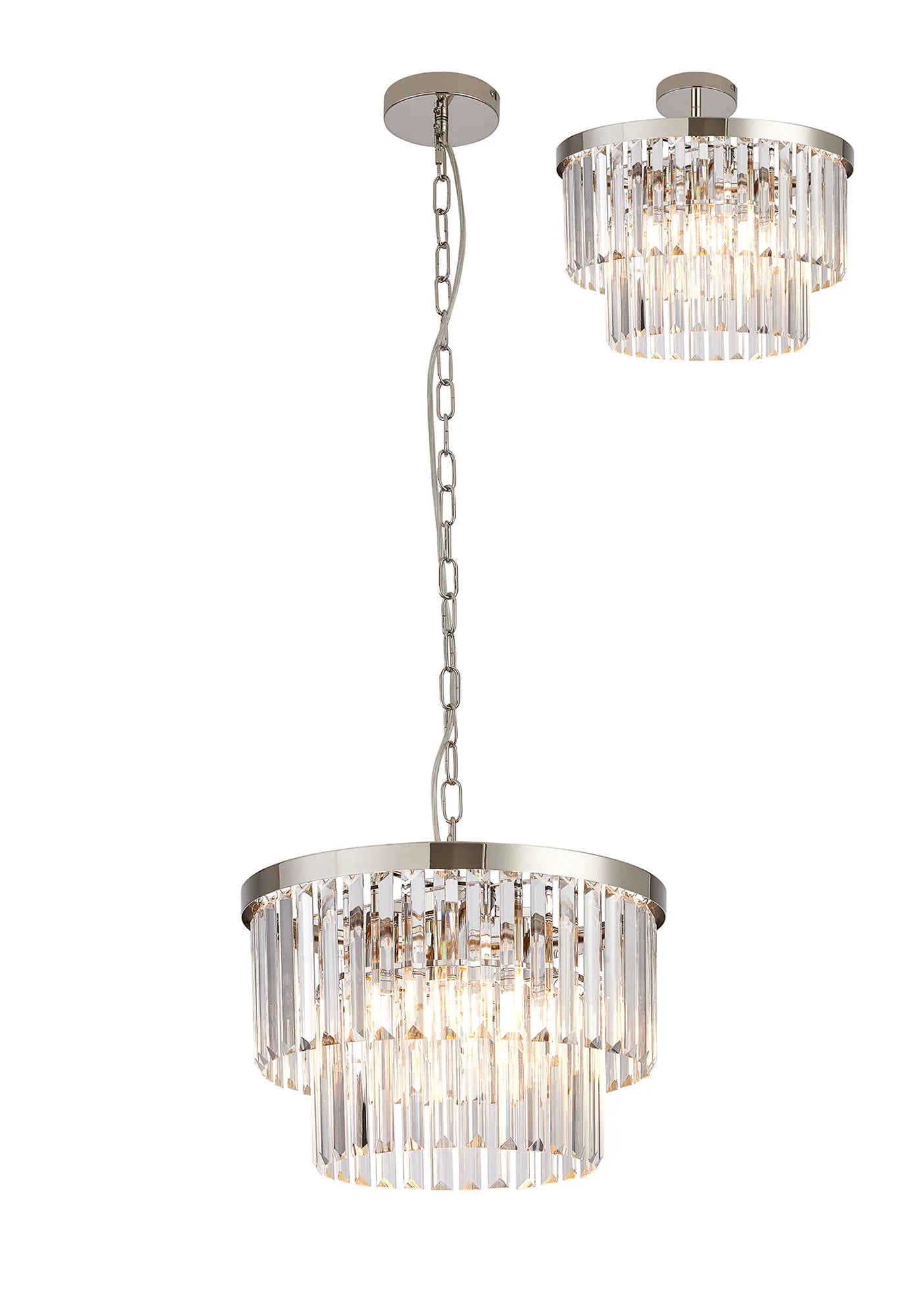 Cosette 4/5Lt Pendant/Semi Flush Ceiling Light E14- Antique Brass/Polished Nickel