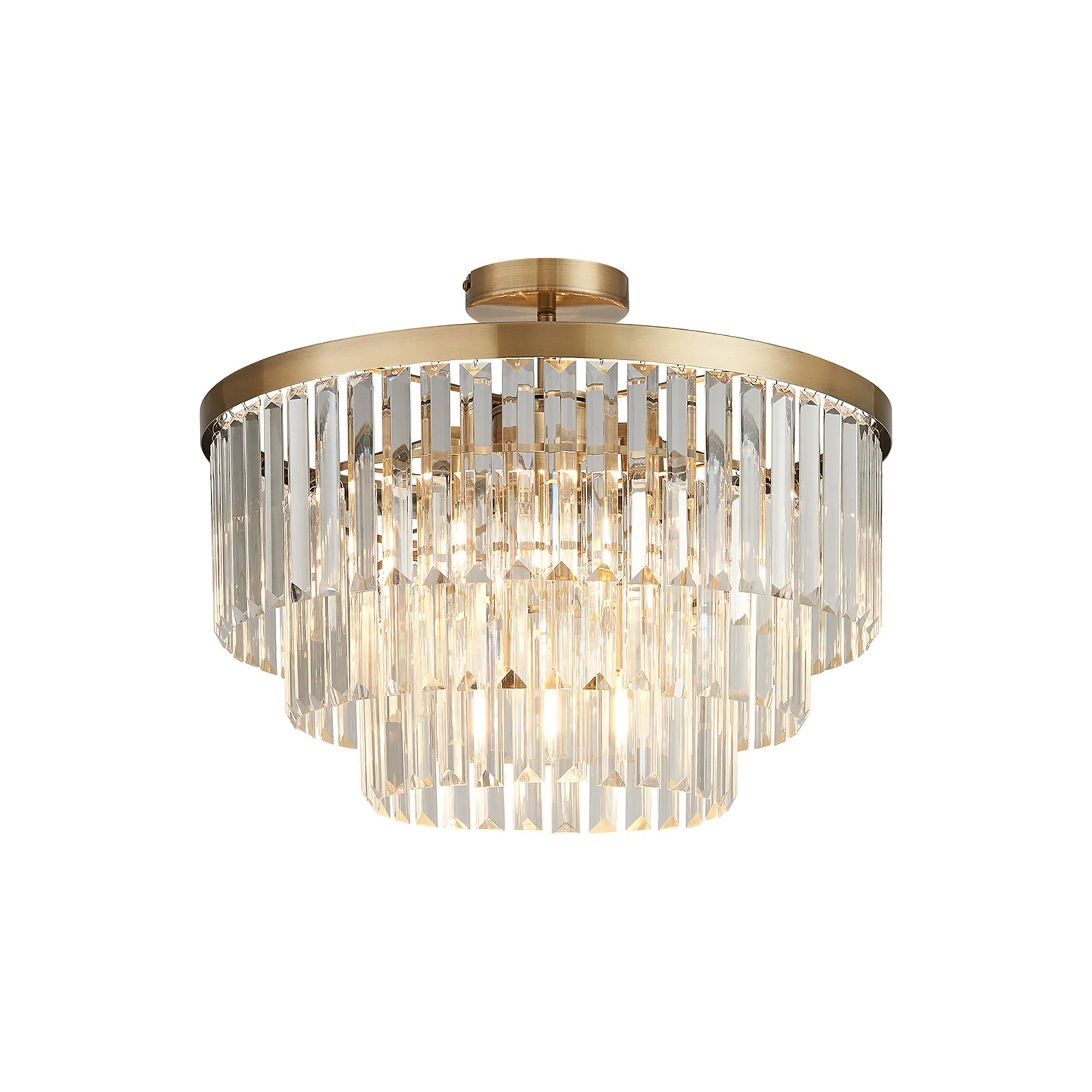 Cosette 4/5Lt Pendant/Semi Flush Ceiling Light E14- Antique Brass/Polished Nickel