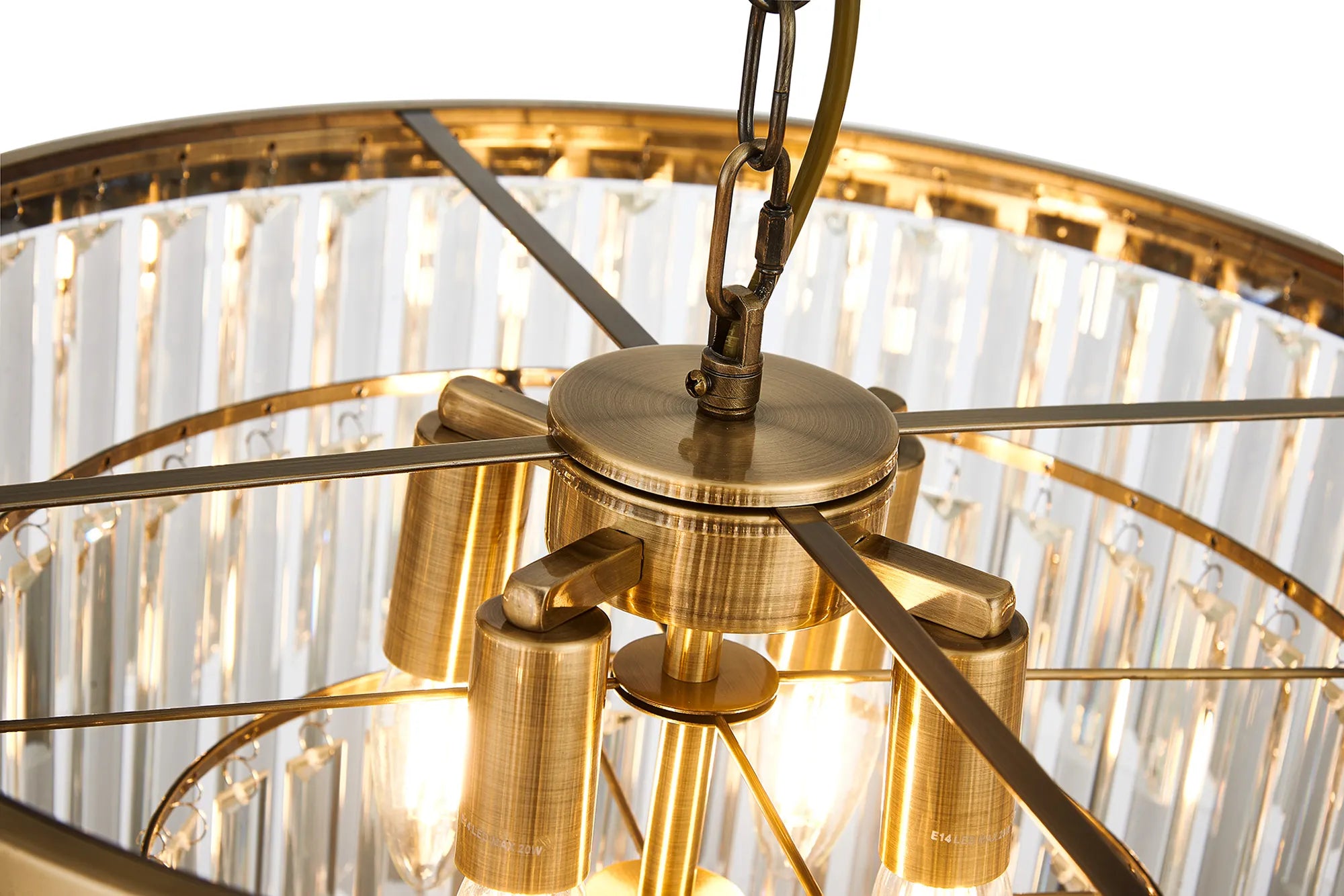 Cosette 4/5Lt Pendant/Semi Flush Ceiling Light E14- Antique Brass/Polished Nickel