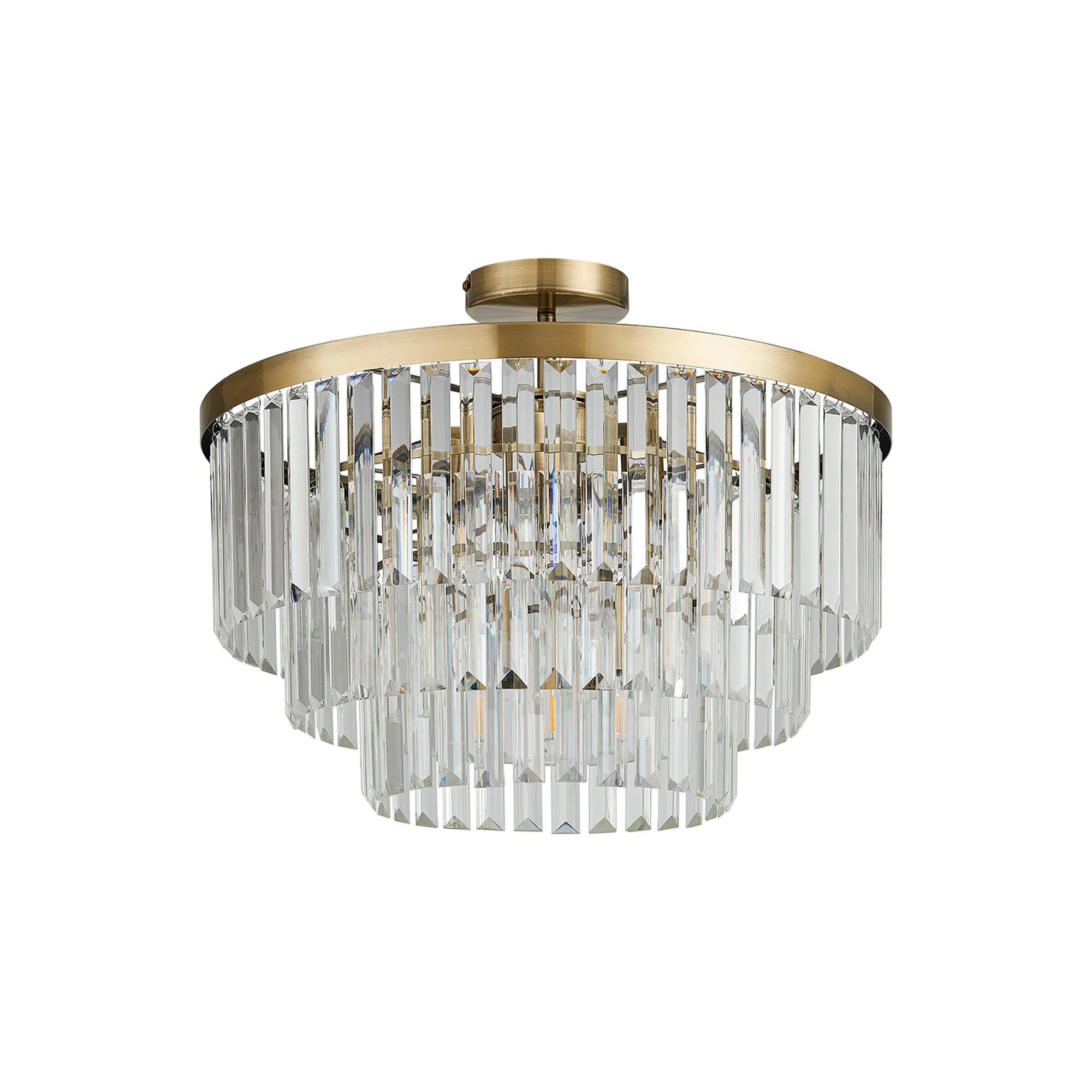 Cosette 4/5Lt Pendant/Semi Flush Ceiling Light E14- Antique Brass/Polished Nickel