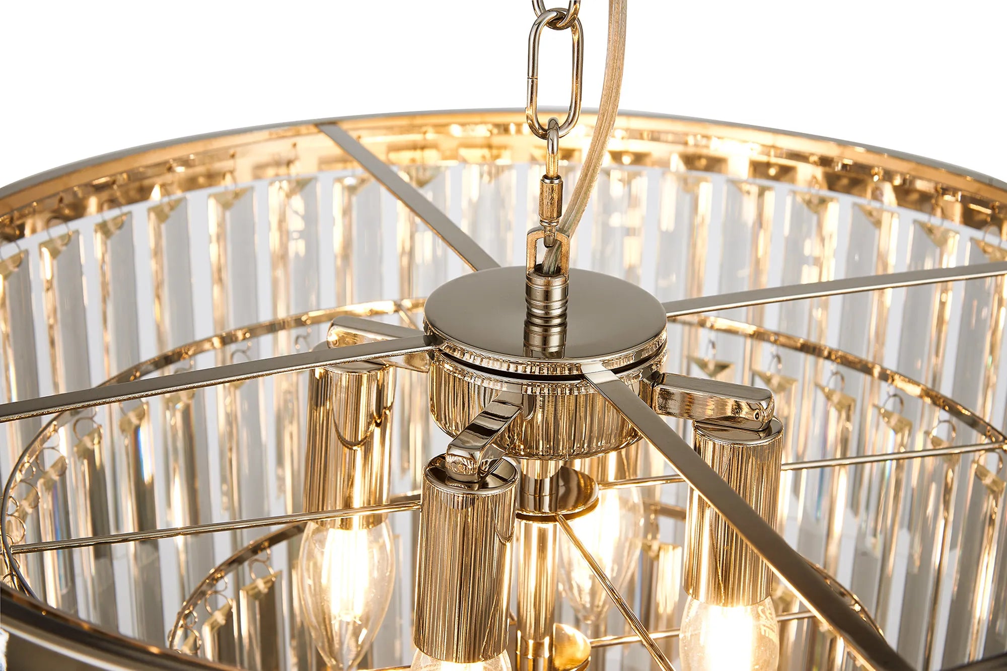 Cosette 4/5Lt Pendant/Semi Flush Ceiling Light E14- Antique Brass/Polished Nickel