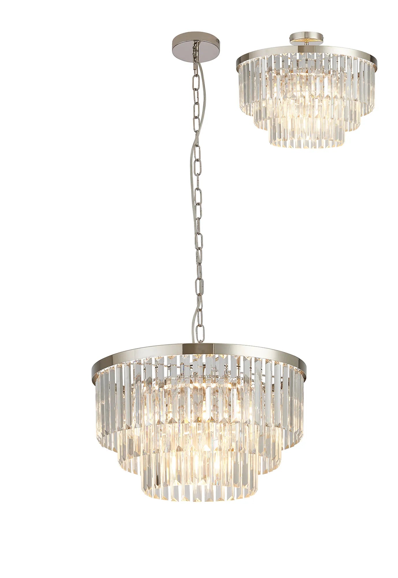 Cosette 4/5Lt Pendant/Semi Flush Ceiling Light E14- Antique Brass/Polished Nickel