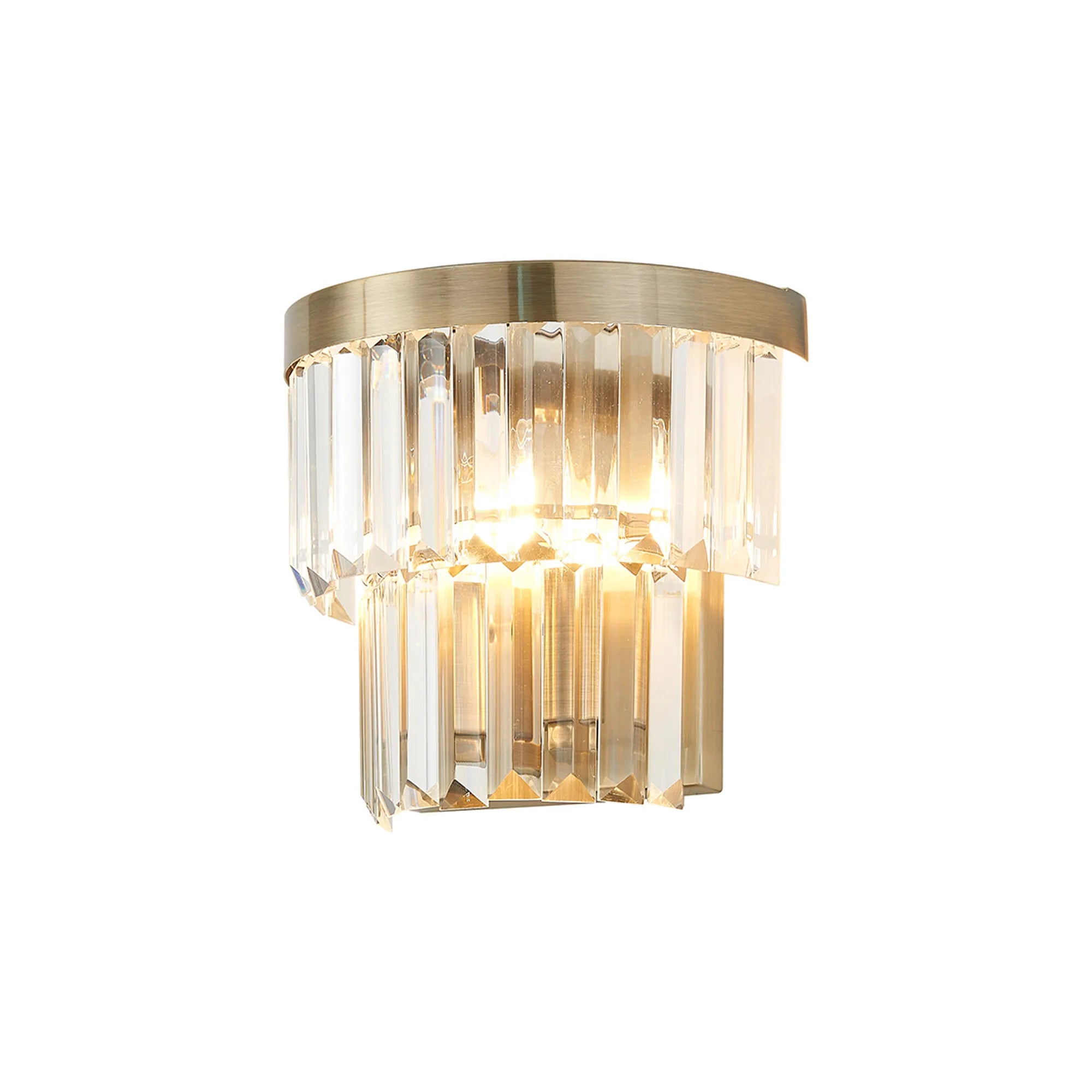 Cosette Wall Lamp, 2 Light E14- Antique Brass/Polished Nickel