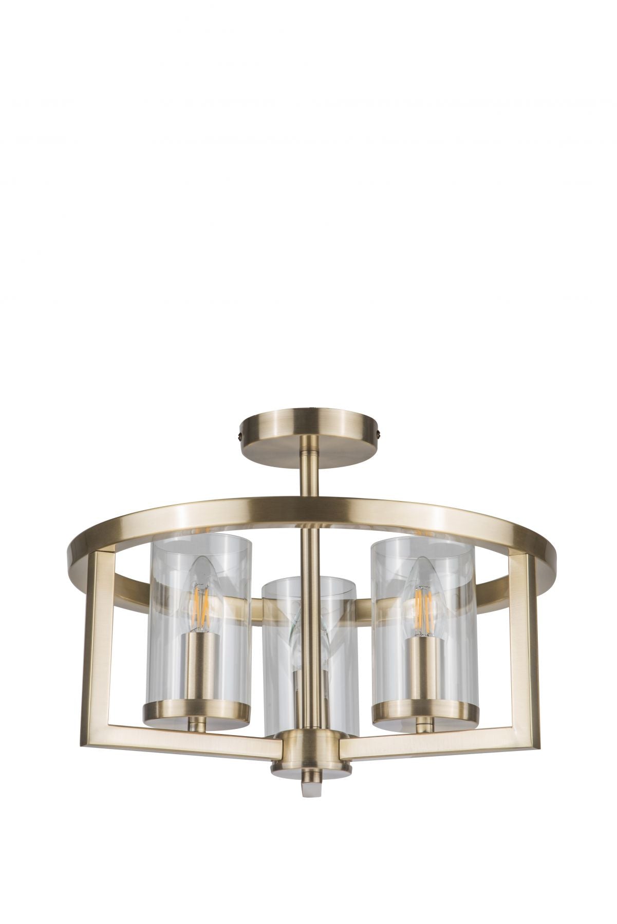 Costello 3 Light Semi Flush - Antique Brass