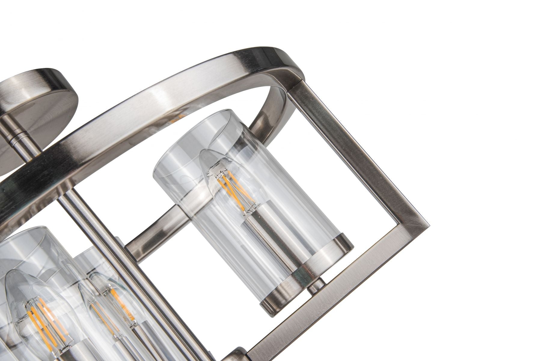 Costello 3 Light Semi Flush - Antique Brass / Satin Chrome