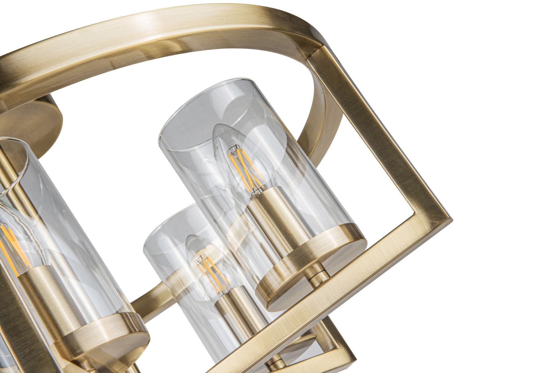 Costello 5 Light Semi Flush - Antique Brass / Satin Chrome