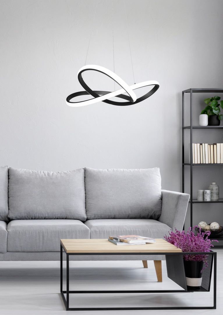 Course LED Hanging Light - Matt Black Finish