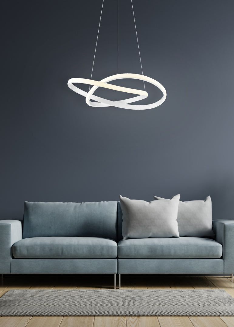 Course LED Hanging Light - Matt White Finish