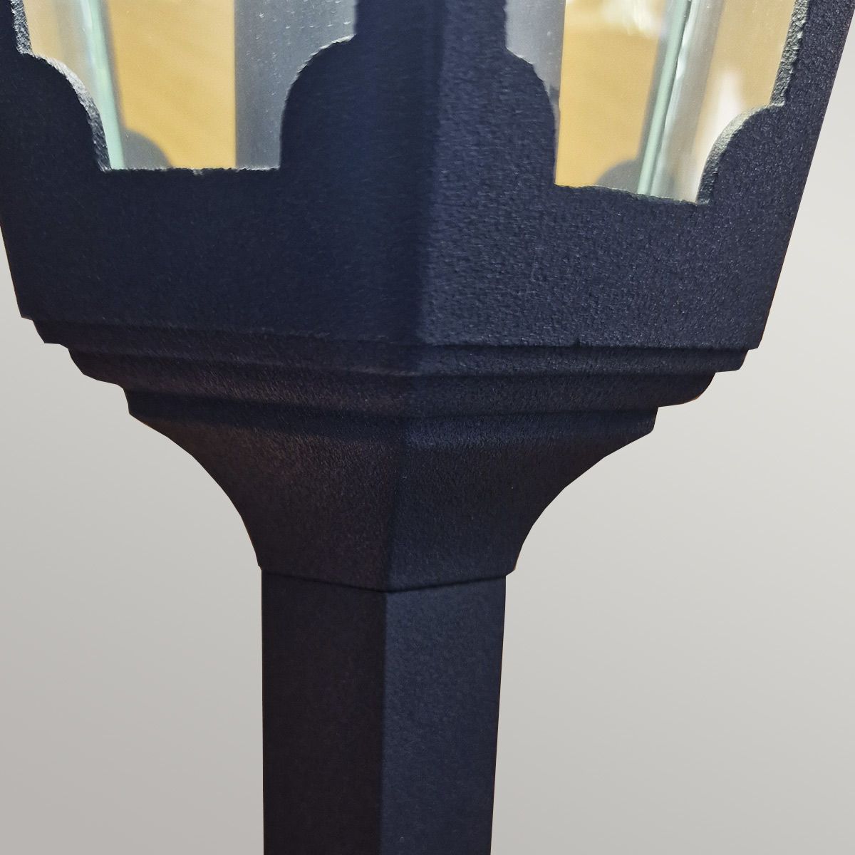 Chapel 1 Light Medium/Large Pillar Lantern - Black IP44 E27