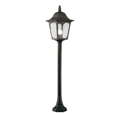 Chapel 1 Light Medium/Large Pillar Lantern - Black IP44 E27