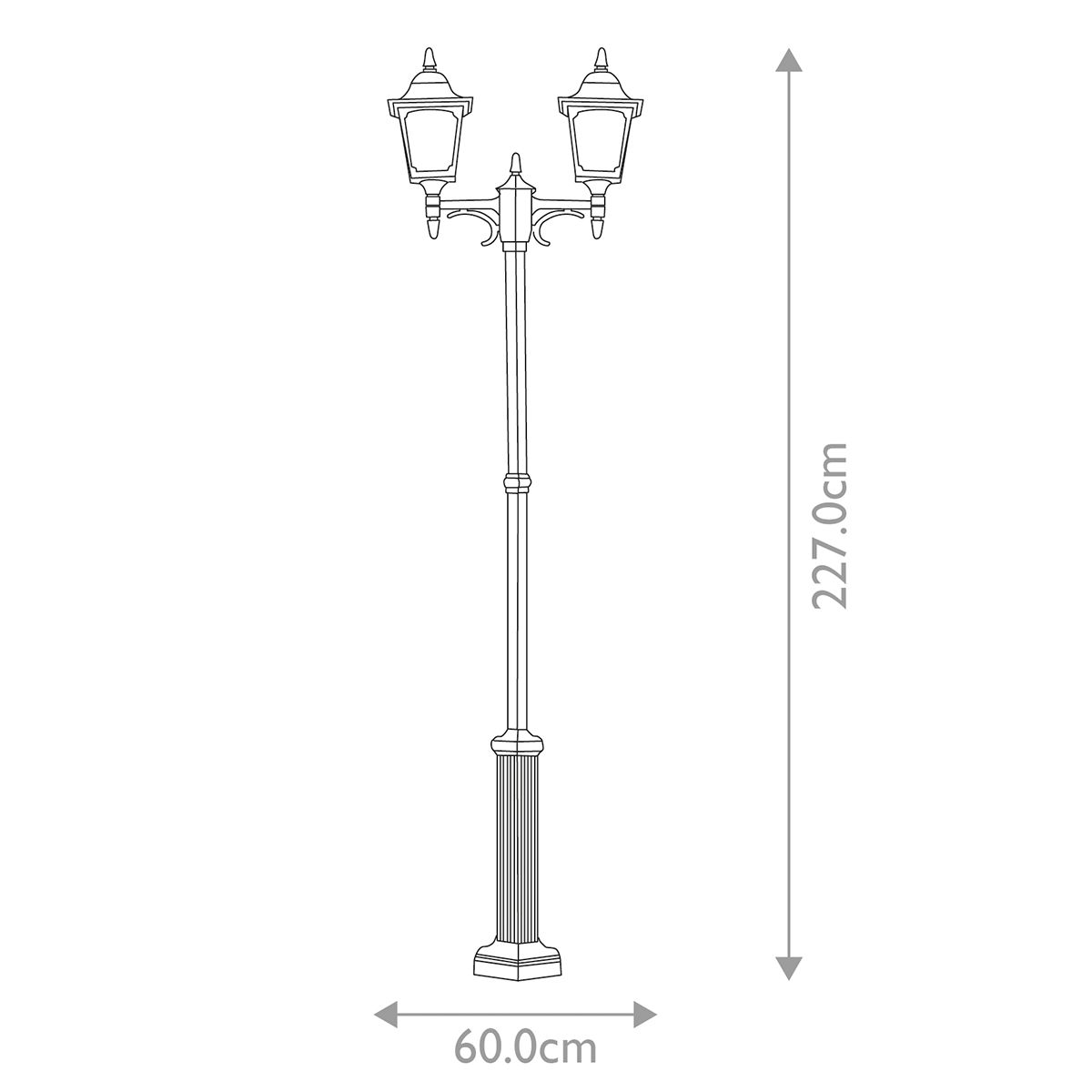 Chapel 1/2Lt Lamp Post - Black IP44  E27