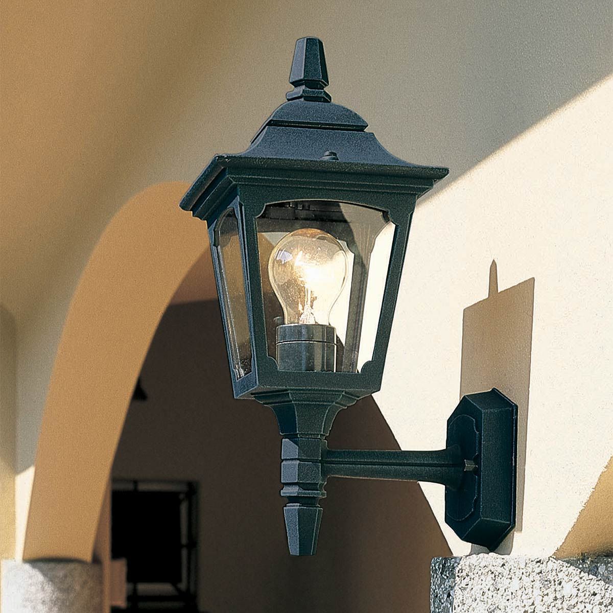 Chapel 1 Light Up/Down Outdoor Lantern - Black E27 IP44