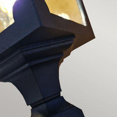 Chapel 1 Light Medium/Large Pillar Lantern - Black IP44 E27