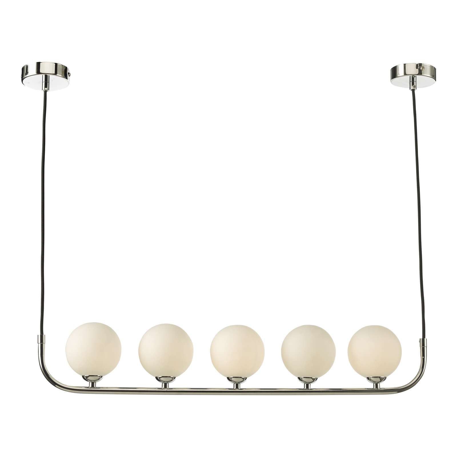 Cradle 5 Light Bar Polished Chrome Opal Glass