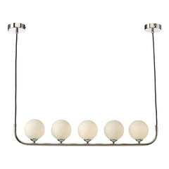 Cradle 5 Light Bar Polished Chrome Opal Glass