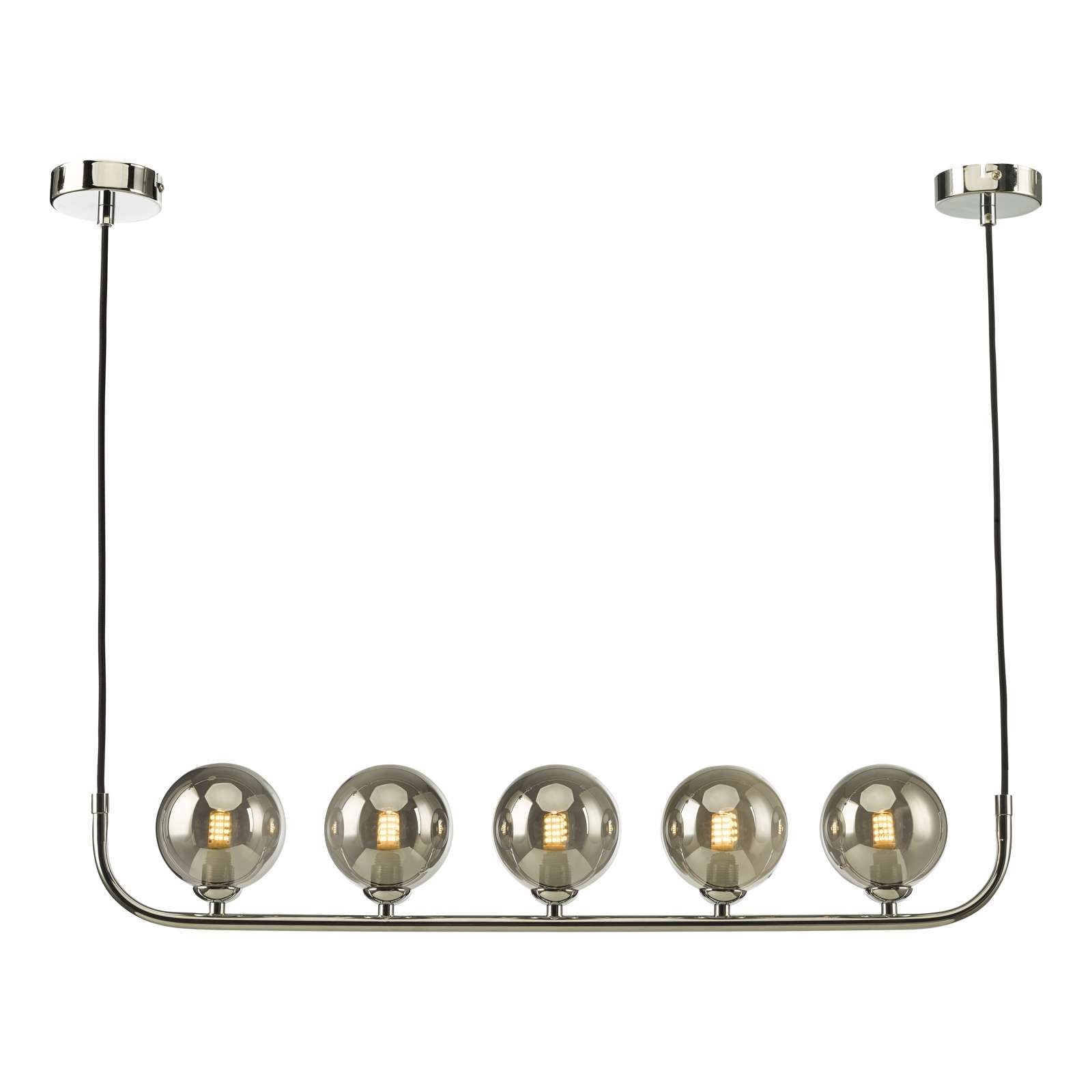 Cradle 5 Light Bar Polished Chrome Opal Glass